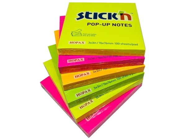 Z-Notepad 6kpl 76x76mm 100 arkkia Lajiteltu Neonvärinen