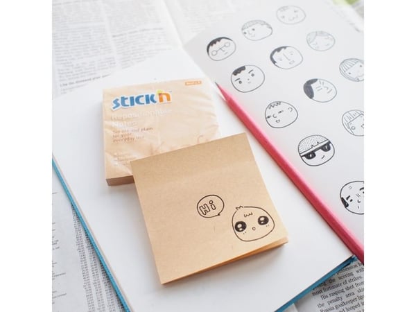 Notesblok 76x76 100 Blad Kraftpapir Brun - (12 stk.)