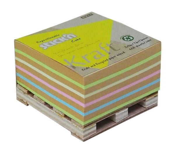Noteskub 76x76 400 Blad Pall Assorterat Pastel 100 % Genbrugt