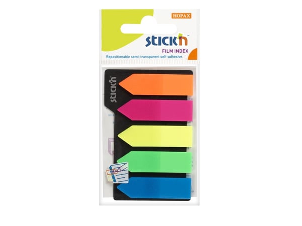 Indekspilar 5st 45x12 25 Blad Assorterat Neon - (24 stk.)