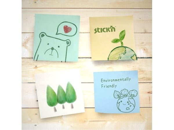 Notesblok 76x76 90 Blad Gul - (12 stk.)