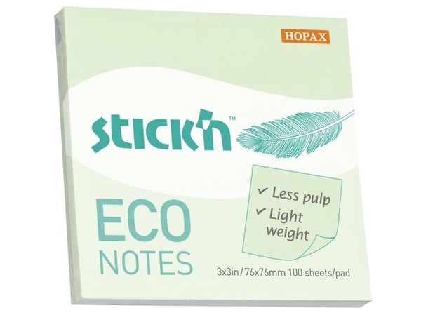 Anteckningsblock ECO 76x76 100 blad grönt - (12 st.)