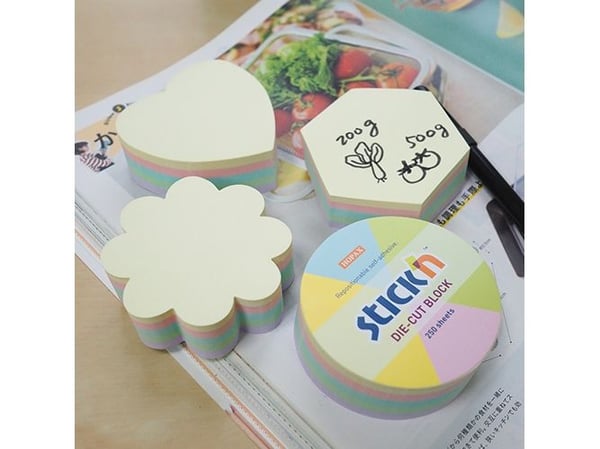 Noteskub 67x67 250 Blad Blomst Assorterat Pastel