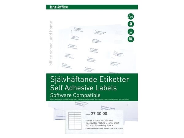 Kop/Laseretiketti 105x36mm 2gre - (100 kpl pr. )