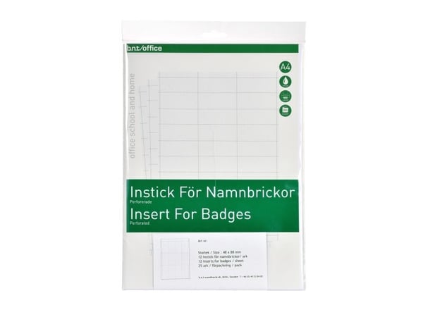 Indstik A4 Til Navneskilt 57x98mm