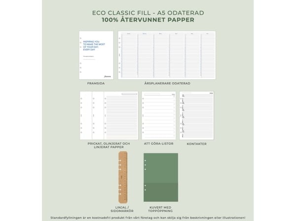 Filofax Eco Essential systemkalender A5 guldfärgad