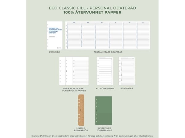 Filofax Eco Essential Personal Systemkalender Ibenholt
