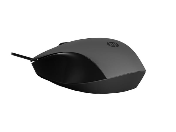 HP 150 - Mus - höger- och vänsterhänta - optisk - kabelansluten - USB - svart - för HP 21, 22, 24, 27; Laptop 14, 15, 17; Pavilion 24, 27, 32, TP01...