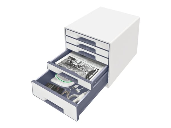 Leitz WOW vetolaatikosto 5-ltk, 5 laatikko(a), Muovi, Valkoinen, 1 kpl, 270 mm, 287 mm