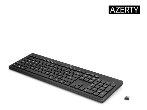 HP 230 - Tastatur - trådløs - 2.4 GHz - AZERTY - Belgisk - svart