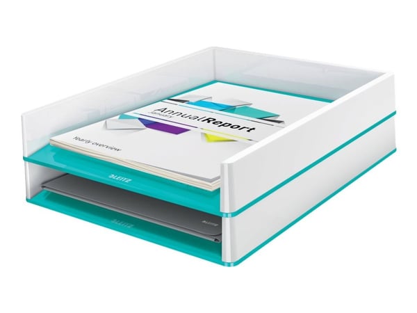 Leitz WOW Dual Colour - Brevbakke - for ANSI A (Letter) (216 x 279 mm), A4 (210 x 297 mm), C4 (229 x 324 mm), Folio (216 x 330 mm) - isblå