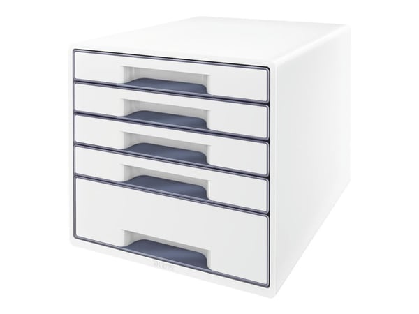 Leitz WOW vetolaatikosto 5-ltk, 5 laatikko(a), Muovi, Valkoinen, 1 kpl, 270 mm, 287 mm