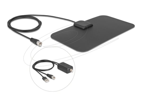 DeLOCK 12085, Sisätila, musta, Ympärisäteilevä, 2 m, 25 dBi, DAB+, DVB-T2