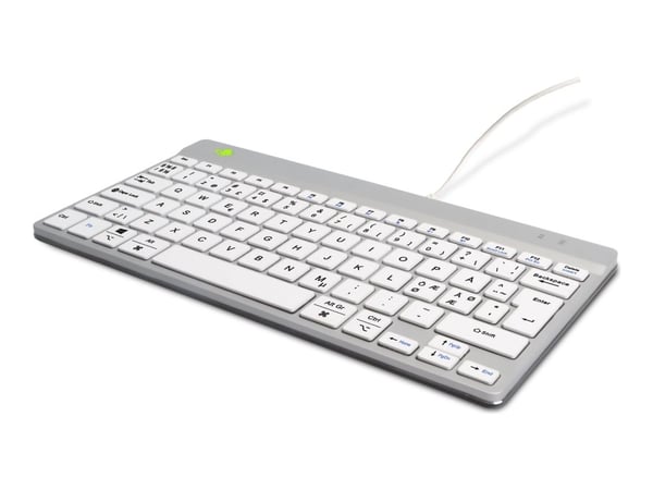 R-Go Compact Break - Tastatur - with integrated break indicator - USB-C - QWERTY - Nordisk - hvit
