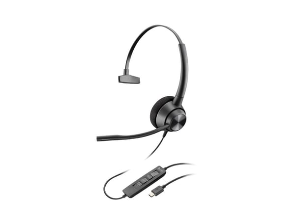 HP Poly EncorePro 310 - EncorePro 300 series - hodesett - on-ear - kablet - USB-C - svart - Works With Chromebook Certified