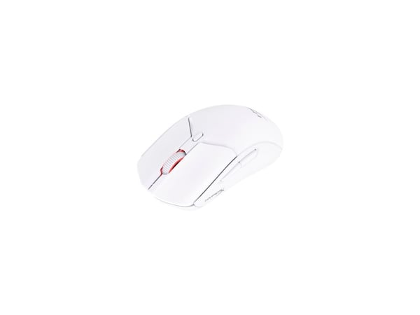 HyperX Pulsefire Haste 2 - Mus - optisk - 6 knapper - trådløs, kablet - 2.4 GHz, Bluetooth 5.0 - USB trådløs mottaker - hvit