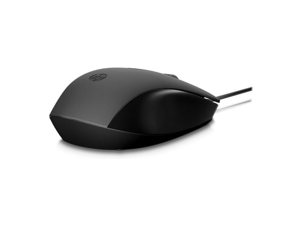 HP 150 - Mus - höger- och vänsterhänta - optisk - kabelansluten - USB - svart - för HP 21, 22, 24, 27; Laptop 14, 15, 17; Pavilion 24, 27, 32, TP01...