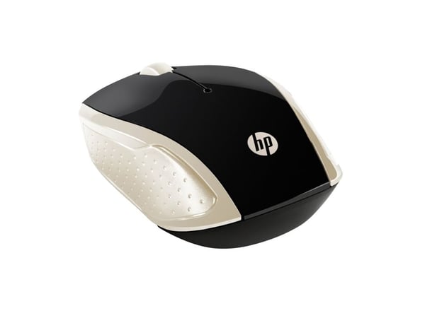 HP 200 - Mus - høyre- og venstrehåndet - optisk - trådløs - 2.4 GHz - USB trådløs mottaker - silkegull