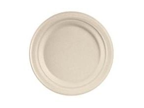 Tallerken Middag, Rund indvendig diameter 180.0 mm, biobaseret brun, Bagasse, pakke a 50 stk kasse a