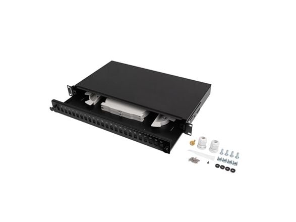 LANBERG 24XSC SIMPLEX / 24XLC DUPLEX RACK 19" 1U SVART FIBERSTILL + TILBEHØR