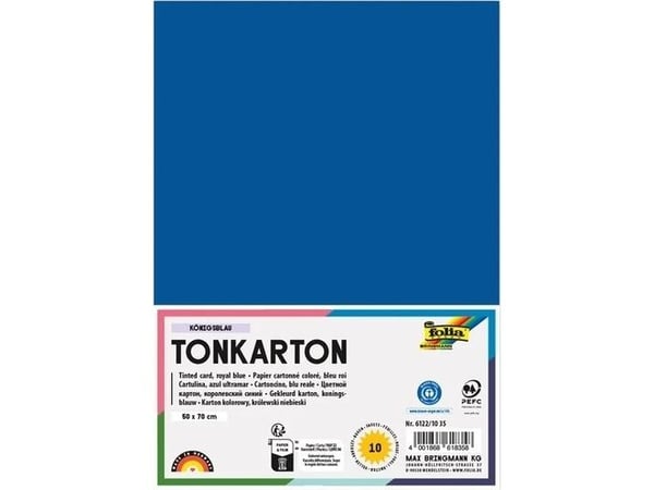 Karton 50x70 cm 220 g 10 Ark Kongeblå