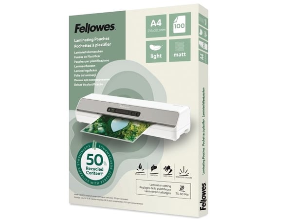 Fellowes 100143435, Matt, A4, Termisk, 216 mm, 1 mm, 303 mm