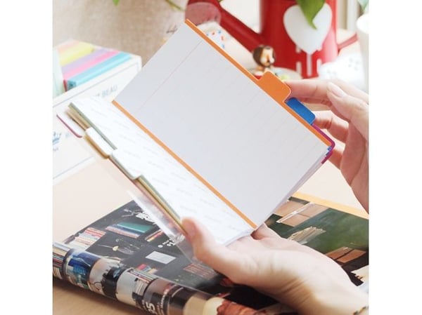 Notepad med Skilleark 148x98 6 Faner Linjeret Hvid