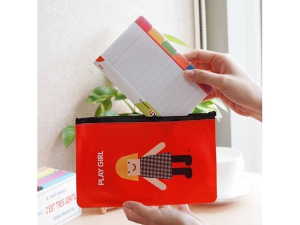 Notepad med Skilleark 148x98 6 Faner Linjeret Hvid