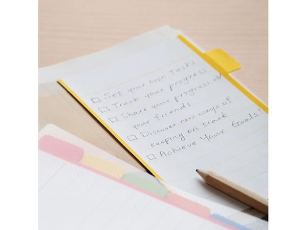 Notepad med Skilleark 148x98 6 Faner Linjeret Hvid