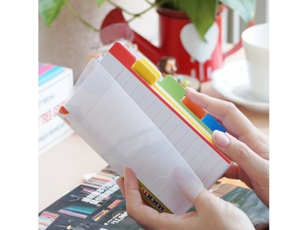 Notepad med Skilleark 148x98 6 Faner Linjeret Hvid