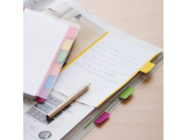 Notepad med Skilleark 148x98 6 Faner Linjeret Hvid