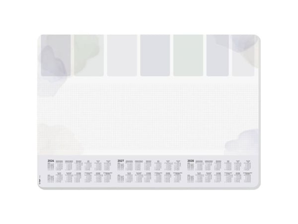 Sigel skrivebordsmatte Pastel 2026/2027/2028 hvit/grå papir 30 (H6312)