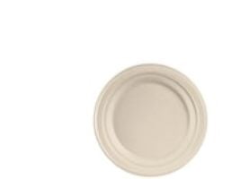 Tallerken Middag, Rund indvendig diameter 180.0 mm, biobaseret brun, Bagasse, pakke a 50 stk kasse a