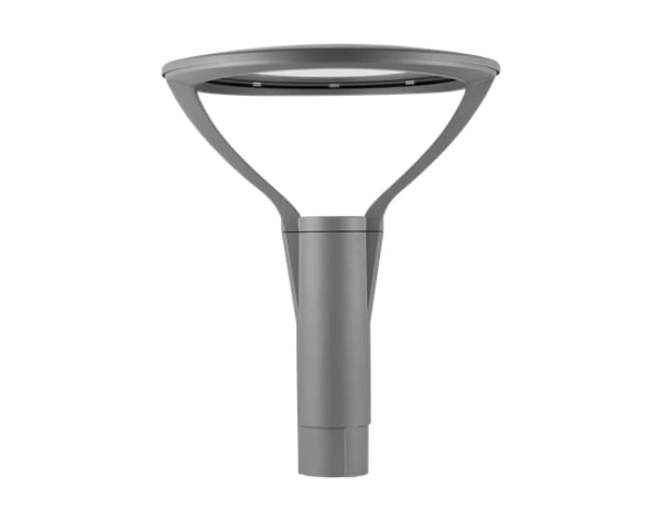 OPPLE Lighting LEDPostTop-P 33W-4000-W, Gulvlys, Grå, Aluminium, Polykarbonat (PC), Herdet glass, IP66, Hage, Terrasse, I
