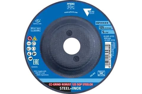 PFERD CC-GRIND ROBUST SGP STEELOX, 12,5 cm, 10 stykker
