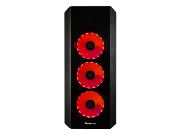 Chieftec SCORPION 3 - Tower - ATX - sidepanel med vindu (herdet glass) - ingen strømforsyning (ATX) - svart - USB/lyd