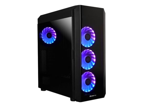 Chieftec SCORPION 3 - Tower - ATX - sidepanel med vindu (herdet glass) - ingen strømforsyning (ATX) - svart - USB/lyd