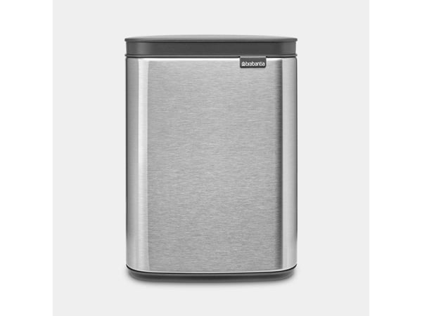 Brabantia Bo Waste Bin, 4 l, Rektangulær, Stål, Sort, Stål, Stål, Manuell