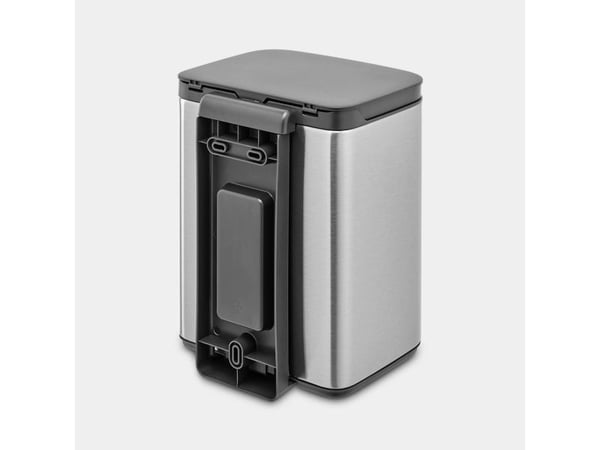 Brabantia Bo Waste Bin, 4 l, Rektangulær, Stål, Sort, Stål, Stål, Manuell