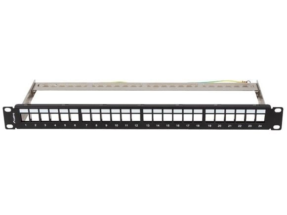 Lanberg LANBERG LANBERG Patch Panel Blank 24 Port 1U 19inch FTP Keystone-moduuleille Musta