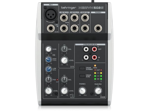 Behringer Xenyx 502S, 2 kanaler, 8 W, Svart, Silver