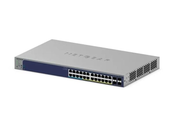 NETGEAR Smart GS728TXUP - V3 - switch - L3 Lite - smart - 24 x 10/100/1000 (PoE++) + 4 x 10 Gigabit SFP+ - stasjonær, rackmonterbar - PoE++