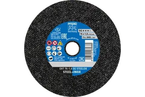 PFERD Cut-off wheels for straight grinders metric SG STEELOX, 7,6 cm, 50 kpl