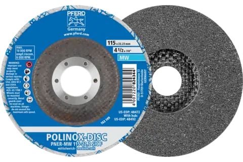 PFERD POLINOX discs PNER, 11,5 cm, 5 styck