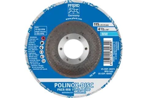 PFERD POLINOX discs PNER, 11,5 cm, 5 styck