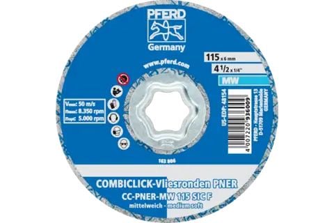 PFERD COMBICLICK non-woven discs PNER, 11,5 cm, 5 stykker