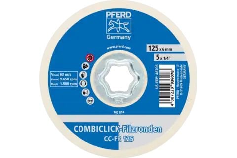 PFERD COMBICLICK felt discs, 12,5 cm, 2 styck