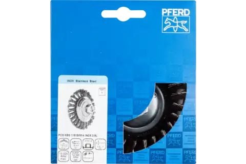 PFERD Bevel brushes knotted, with thread, Stål