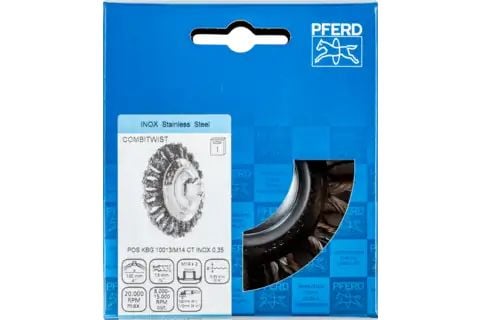 PFERD Bevel brushes knotted, COMBITWIST with thread, Stål