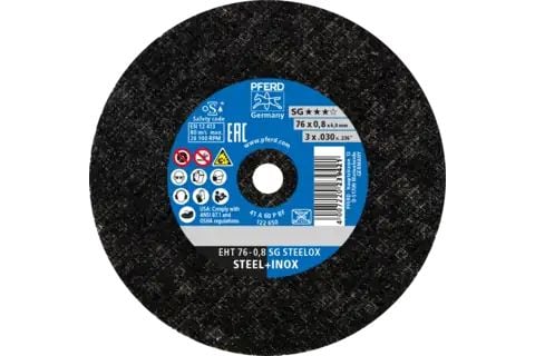 PFERD EHT 76-0,8 SG STEELOX/6,0, Metall, 20100 o/min, 7,6 cm, 0,8 mm, 50 stk.